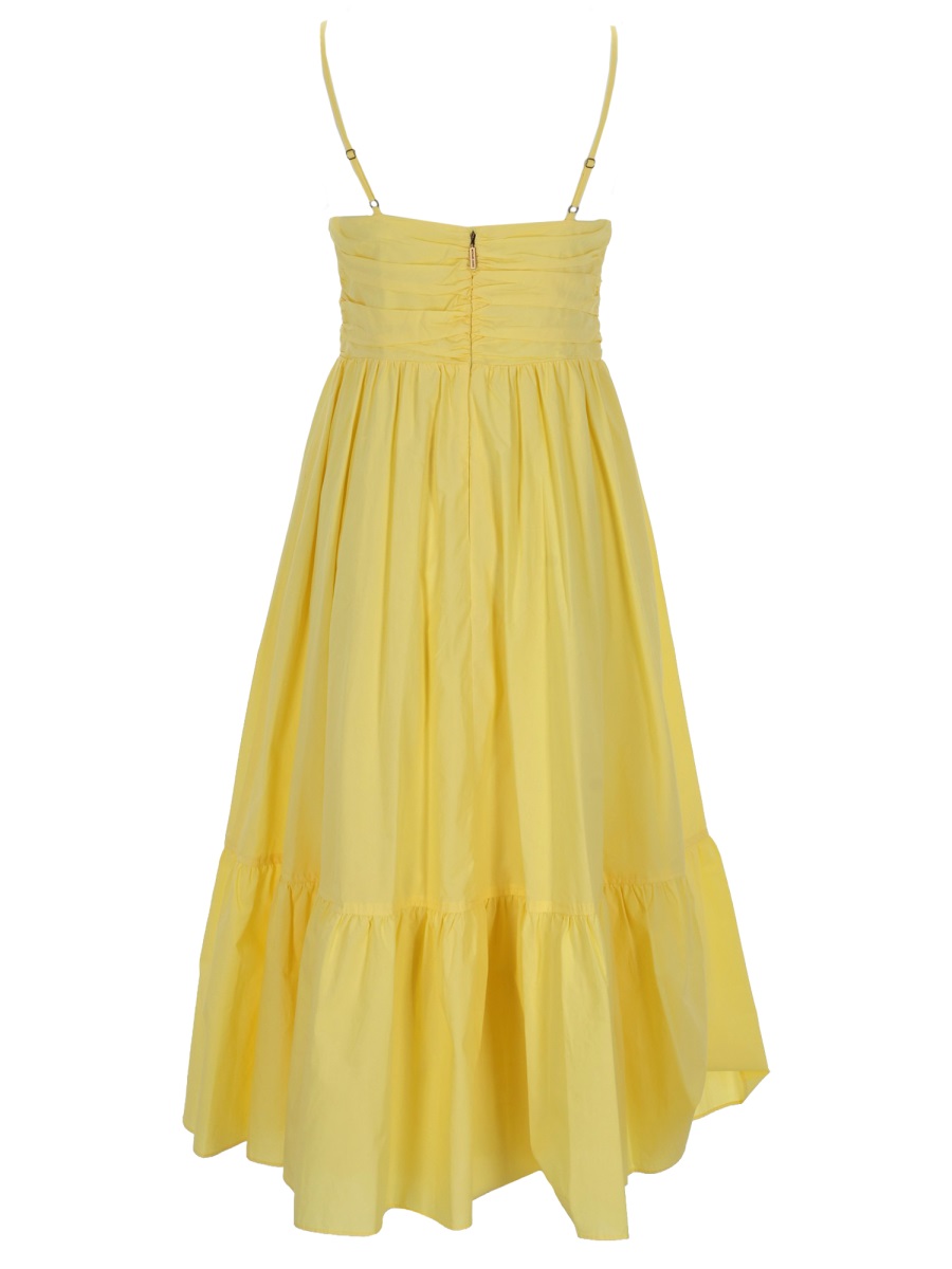 Michael Kors Organic Cotton Gathered Bustier Dress Geel