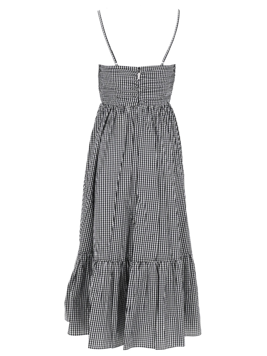 Michael Kors Sweetheart Neck Small Checkered Dress Grijs