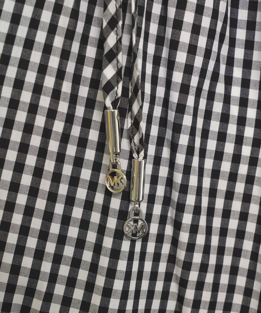 Michael Kors Cotton midi dress with gingham pattern Zwart