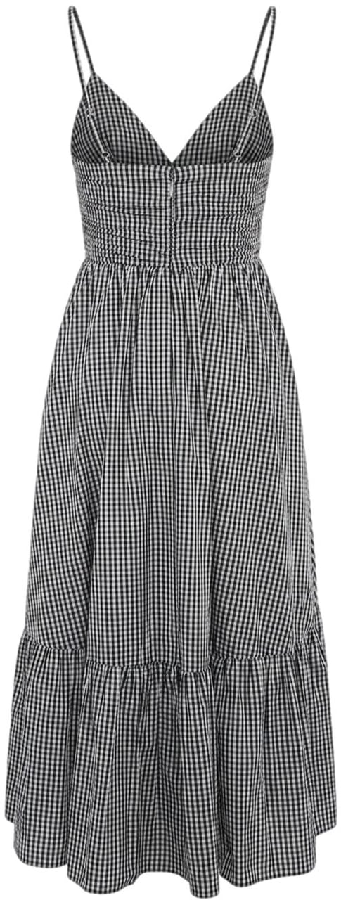 Michael Kors Cotton midi dress with gingham pattern Zwart