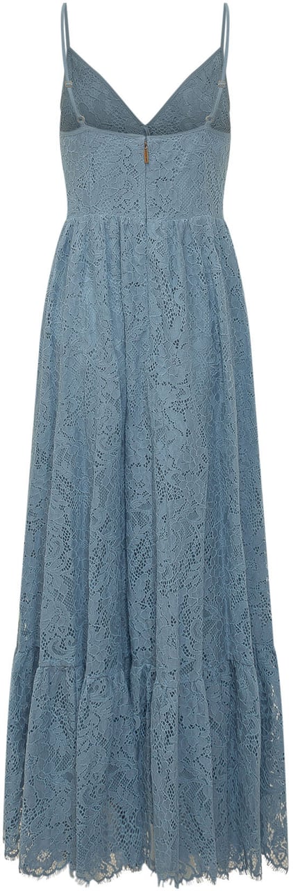 Michael Kors Abito Maxi in Pizzo con Scollo a V Blauw