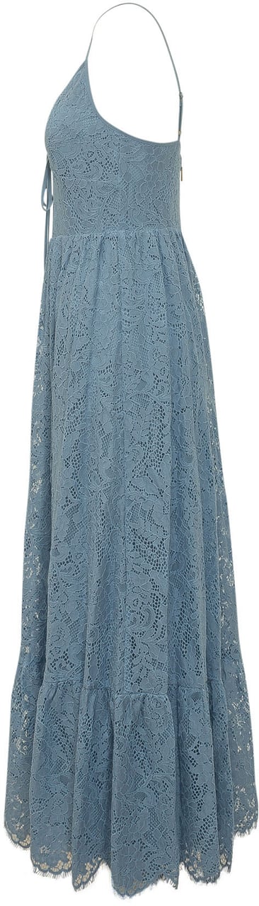 Michael Kors Abito Maxi in Pizzo con Scollo a V Blauw