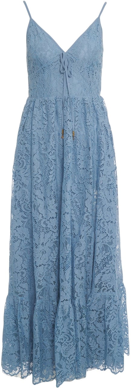 Michael Kors Lace maxi dress with floral pattern Blauw