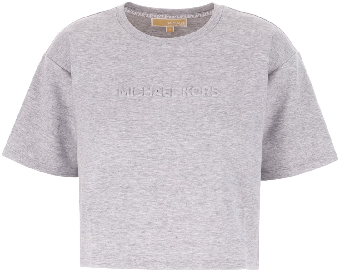 Michael Kors Michael Kors Melange grey cotton blend t-shirt Grijs
