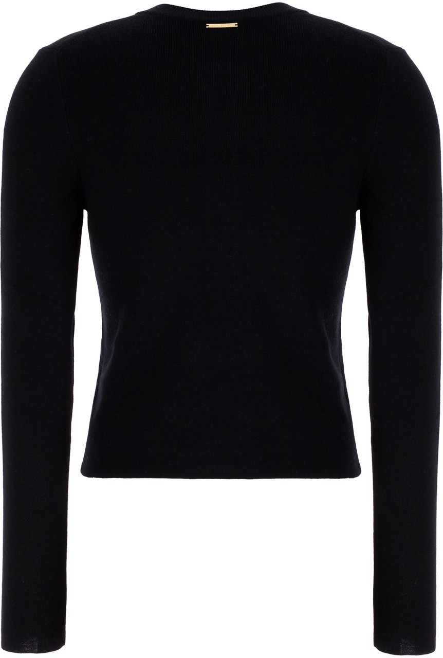 Michael Kors Michael Kors Black stretch wool blend cardigan Zwart