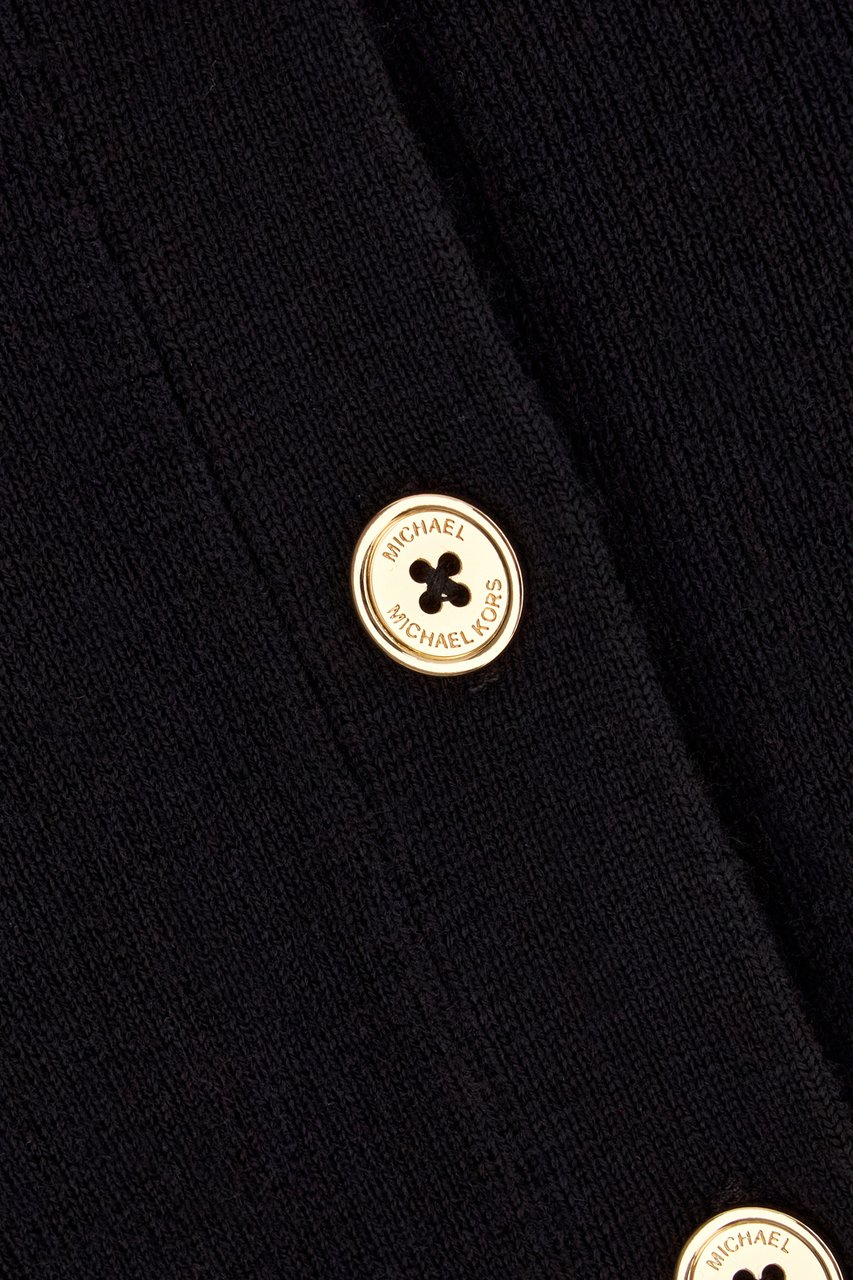 Michael Kors Michael Kors Black stretch wool blend cardigan Zwart