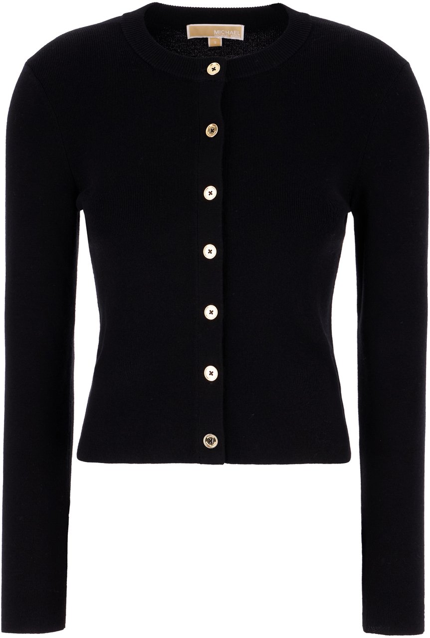 Michael Kors Michael Kors Black stretch wool blend cardigan Zwart