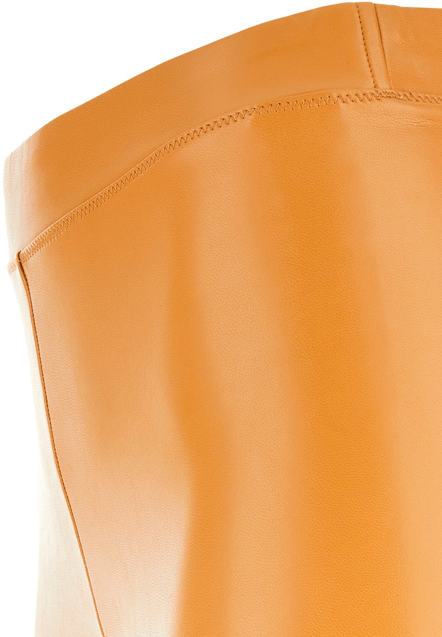 Michael Kors Michael Kors Orange synthetic leather leggings Oranje
