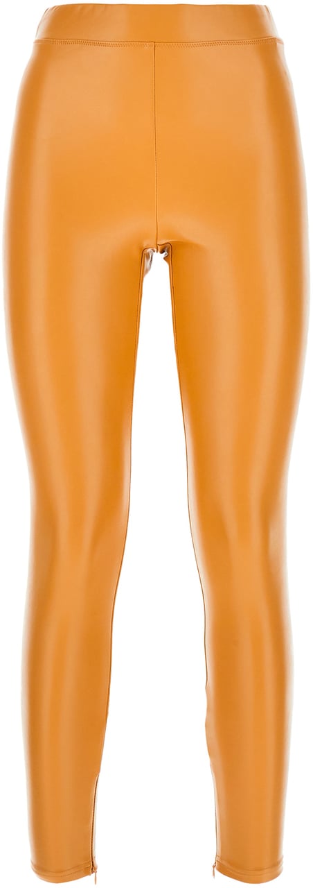 Michael Kors Michael Kors Orange synthetic leather leggings Oranje