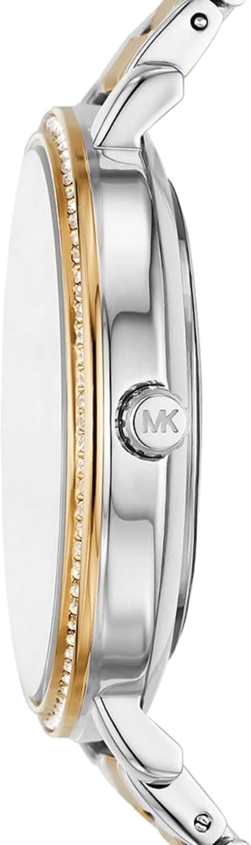 Michael Kors Michael Kors Horloge MK4918 Staal Bi-color met Witte Wijzerplaat met Zirkonia 38mm Divers