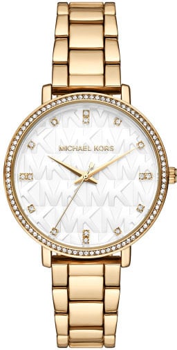 Michael Kors Mickael Kors Horloge MK4919 Pyper Staal met Geelgouden Plating en Witte Wijzerplaat 38mm Goud