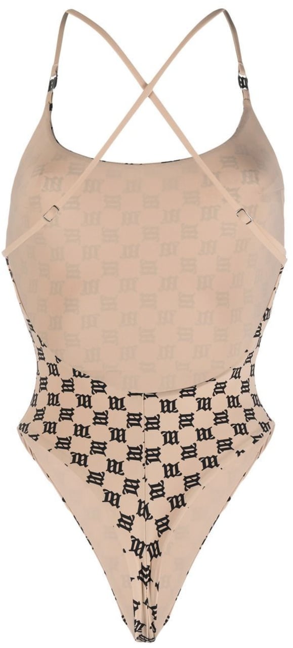 MISBHV Swim Monogram Signature One Piece Beige Beige