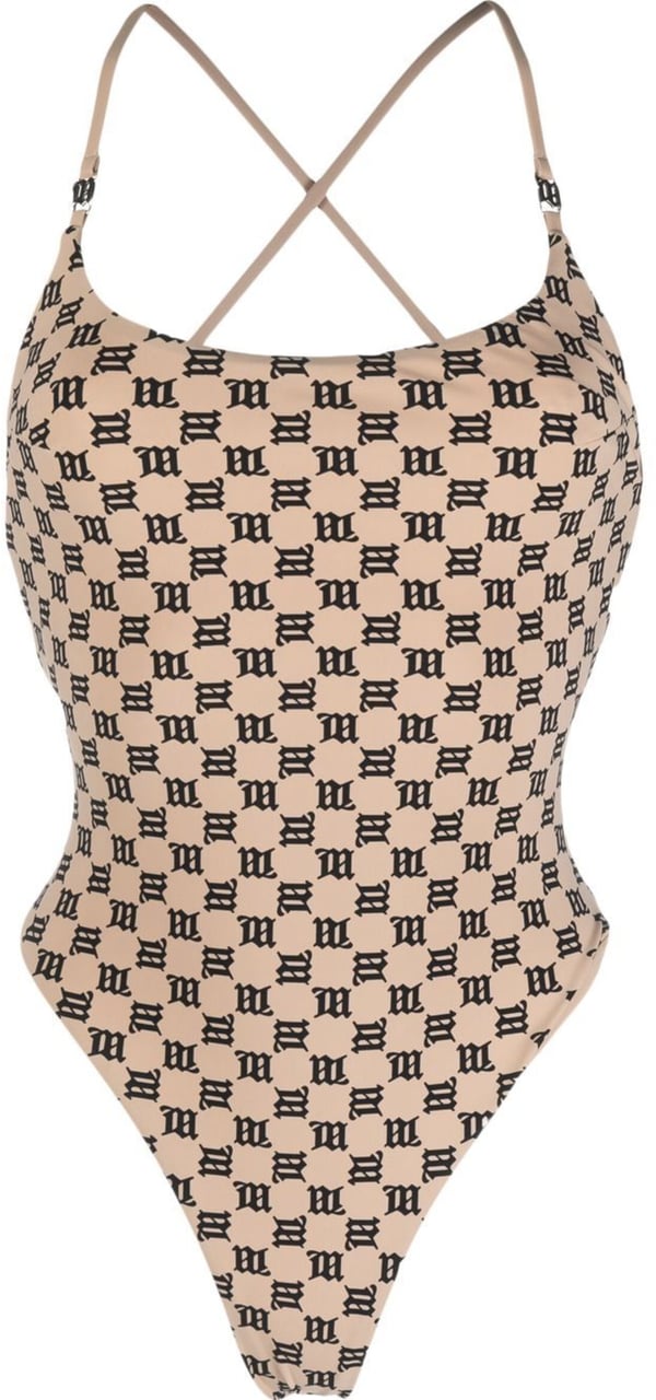 MISBHV Swim Monogram Signature One Piece Beige Beige