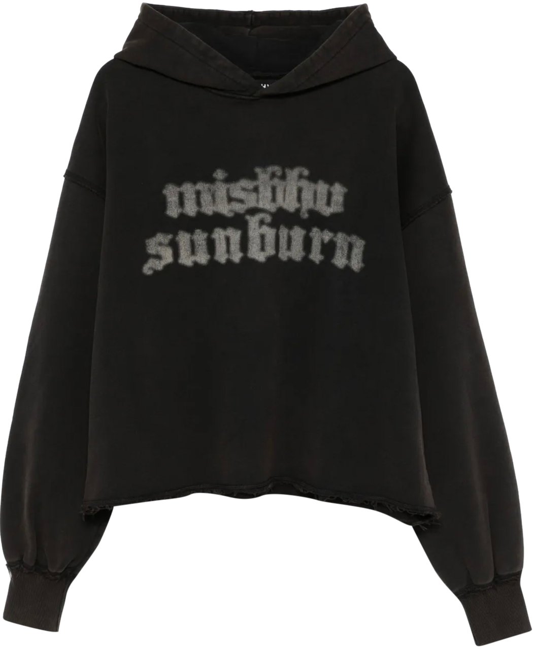 MISBHV Sunburn Cropped Hoodie Washed Black Zwart