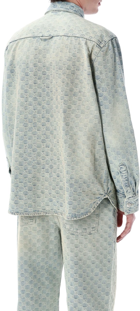 MISBHV Monogram Denim Overshirt Pale Blue Blauw