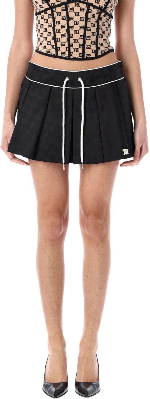 MISBHV Monogram Nylon Mini Skirt Nero Zwart