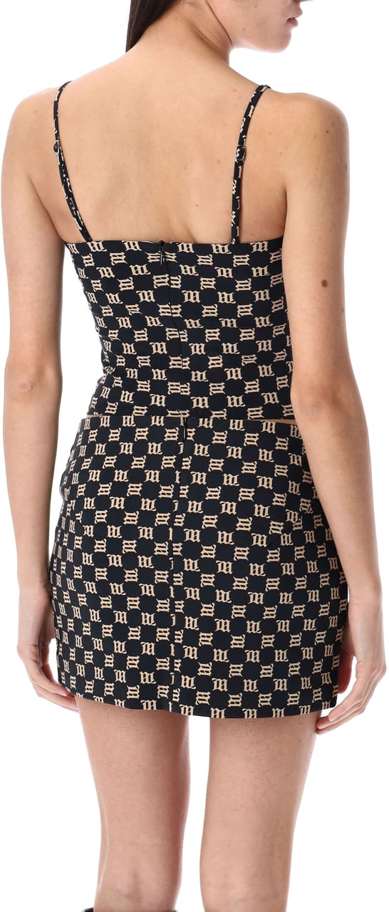 MISBHV Lycra Monogram Spaghetti Top Beige Beige
