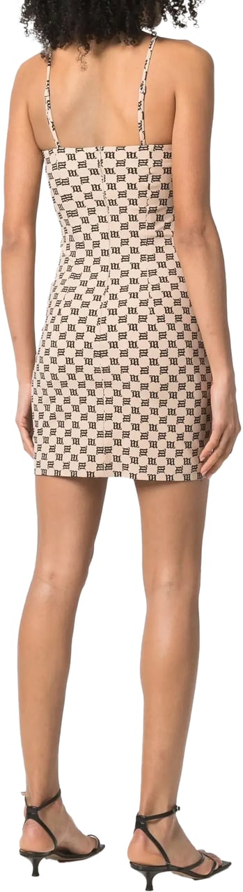 MISBHV Monogram Spaghetti Mini Dress Beige Beige