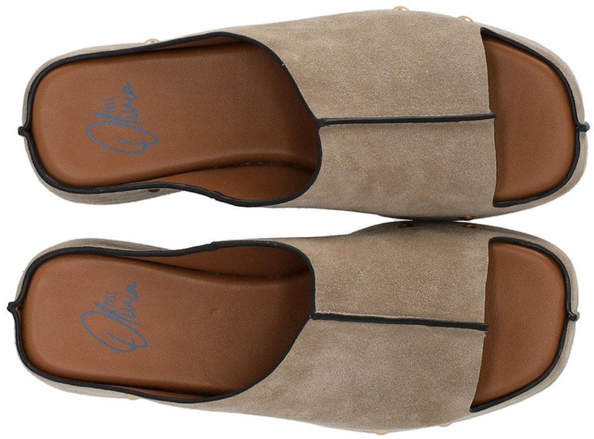 MISS OLIVIA CAROLA TAUPE MULE Beige
