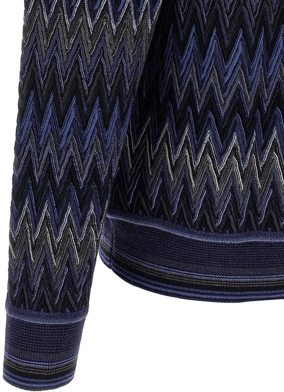 Missoni Blue Wool Cardigan Blauw