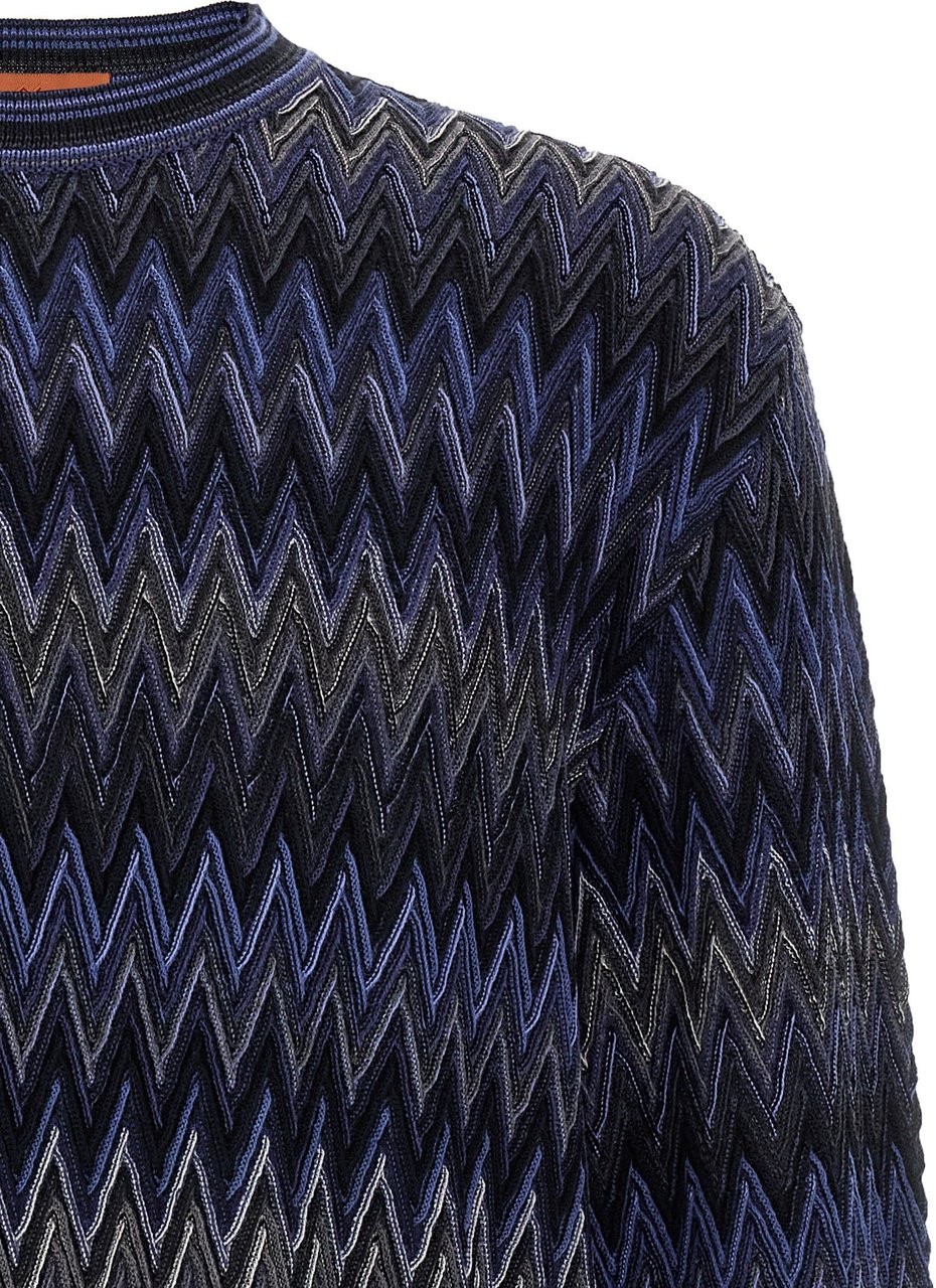 Missoni Blue Wool Cardigan Blauw
