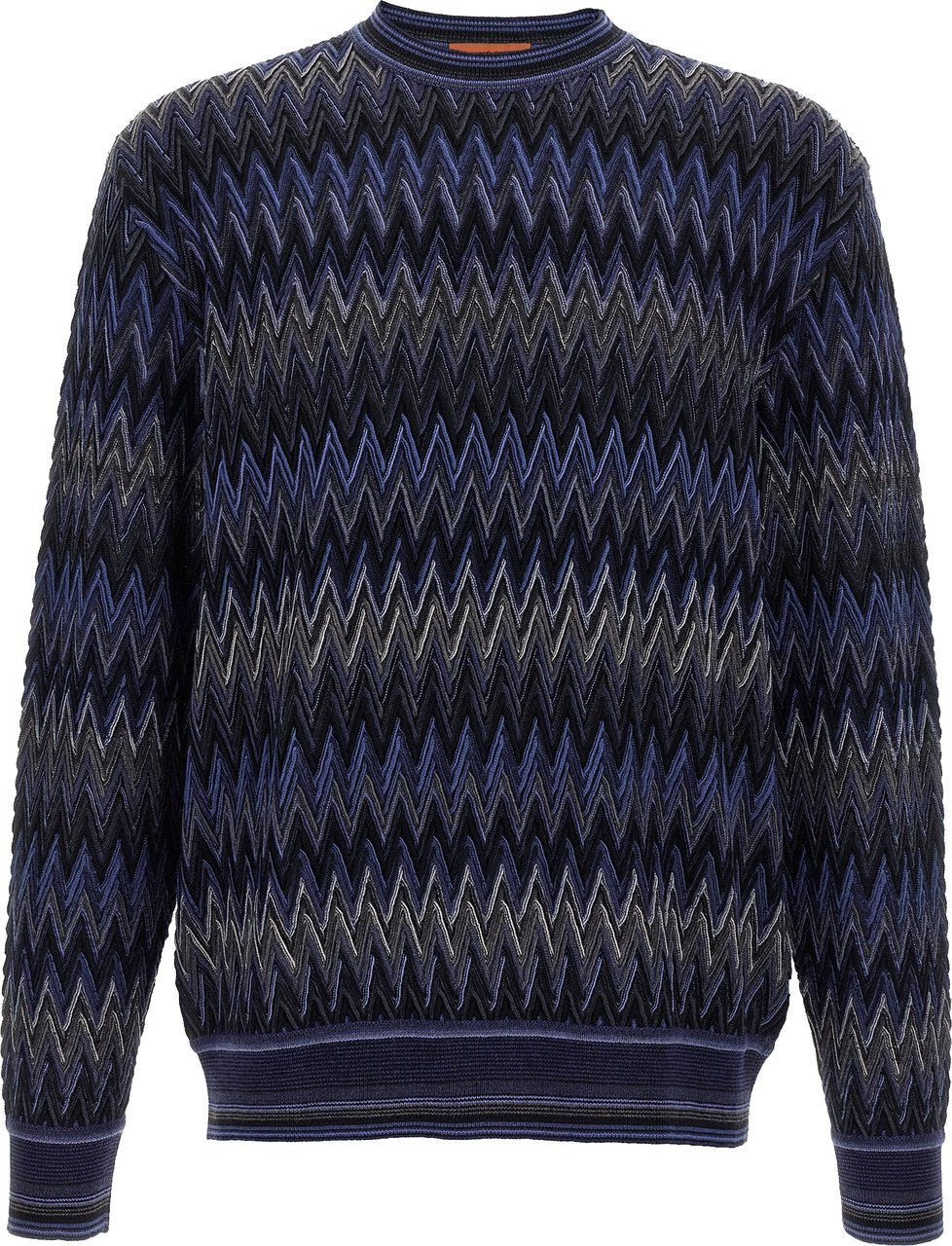 Missoni Blue Wool Cardigan Blauw