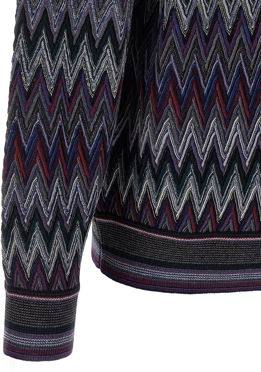 Missoni Blue Wool Cardigan Blauw