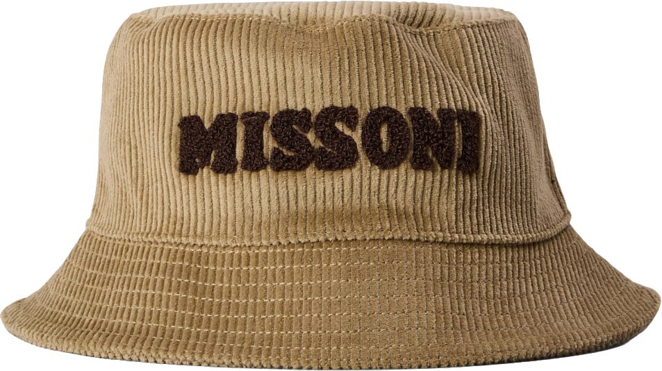 Missoni Cord Logo Bucket Hat Beige