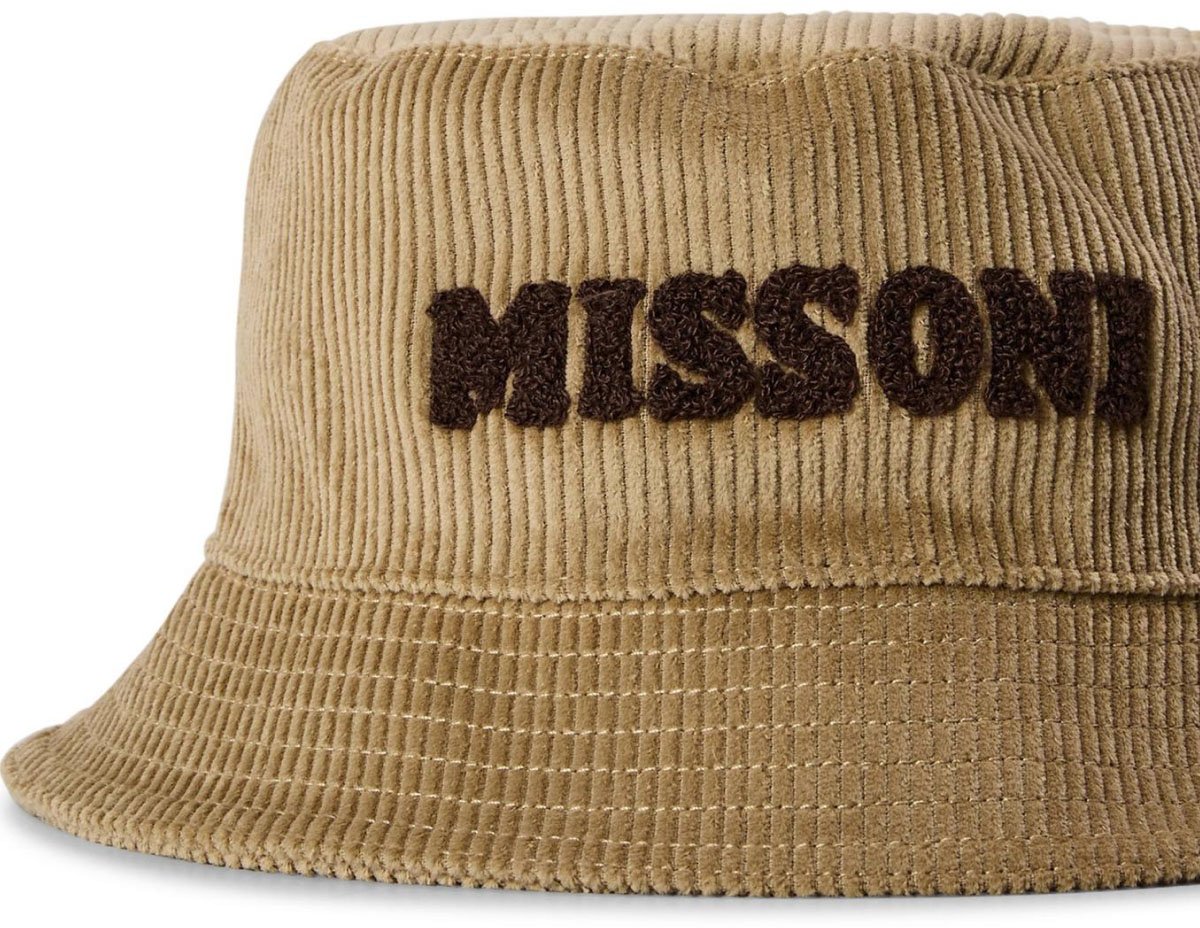 Missoni Cord Logo Bucket Hat Beige