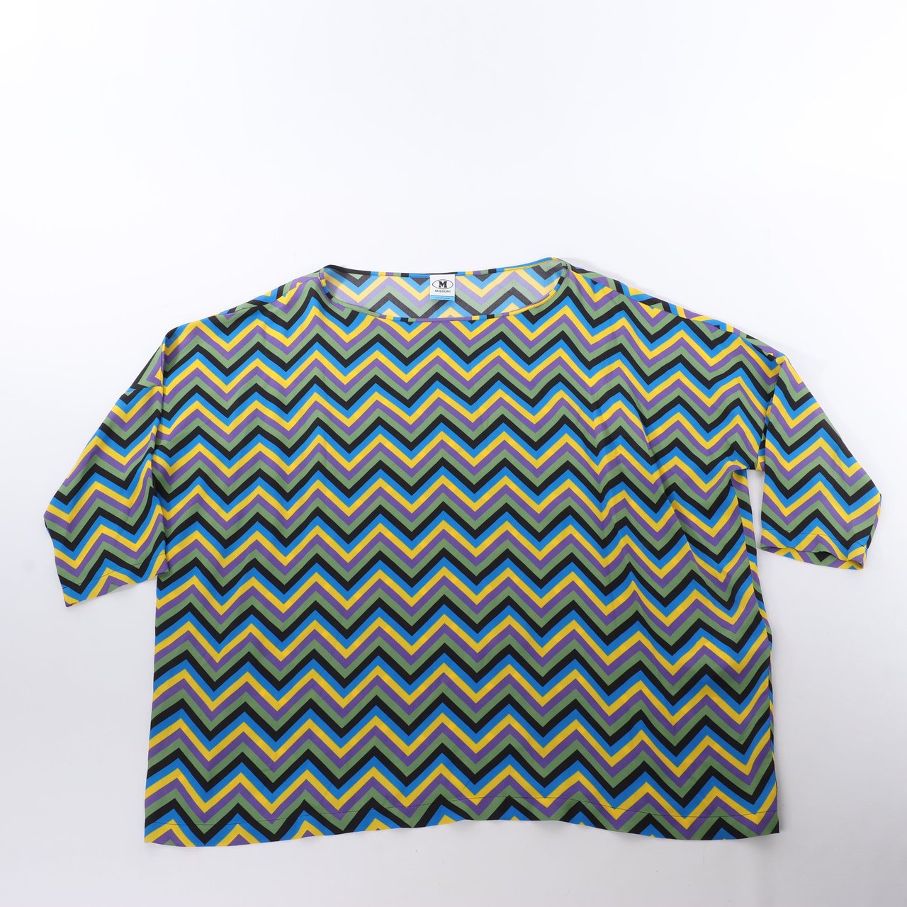 Missoni Missoni Multicolor Crepe Loose Fit Top, Size S Groen