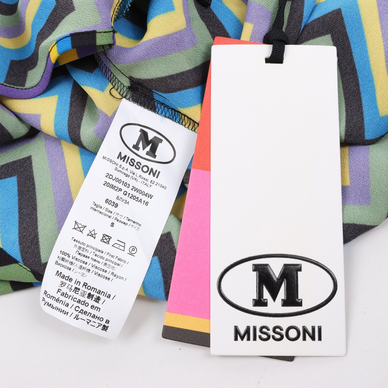 Missoni Missoni Multicolor Crepe Loose Fit Top, Size S Groen