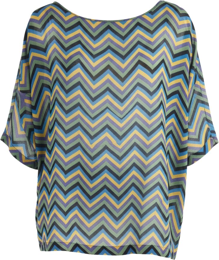 Missoni Missoni Multicolor Crepe Loose Fit Top, Size S Groen