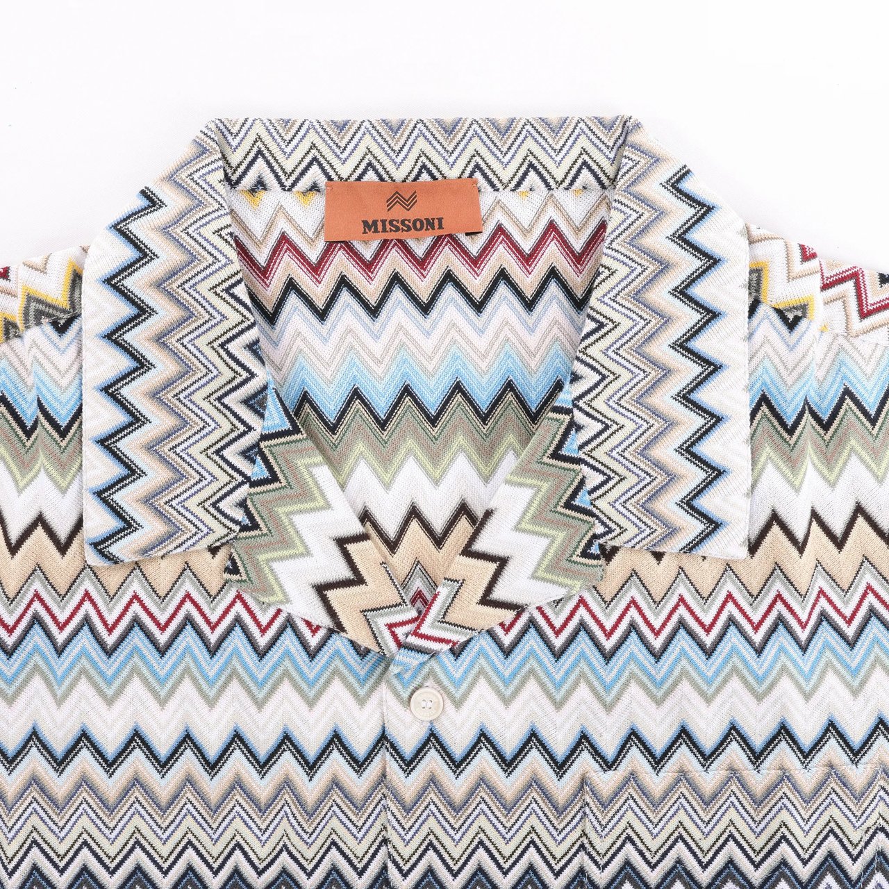 Missoni Missoni PATTERNED Short Sleeve Shirt in Gray x Multicolor, Size 48 IT Divers