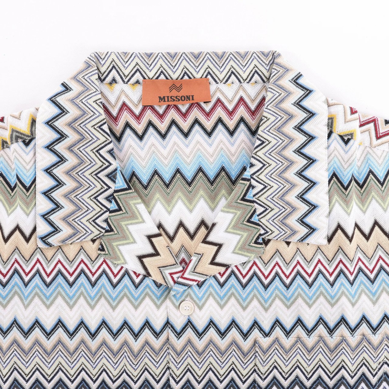 Missoni PATTERNED Short Sleeve Shirt in Gray x Multicolor, Size 48 IT Divers