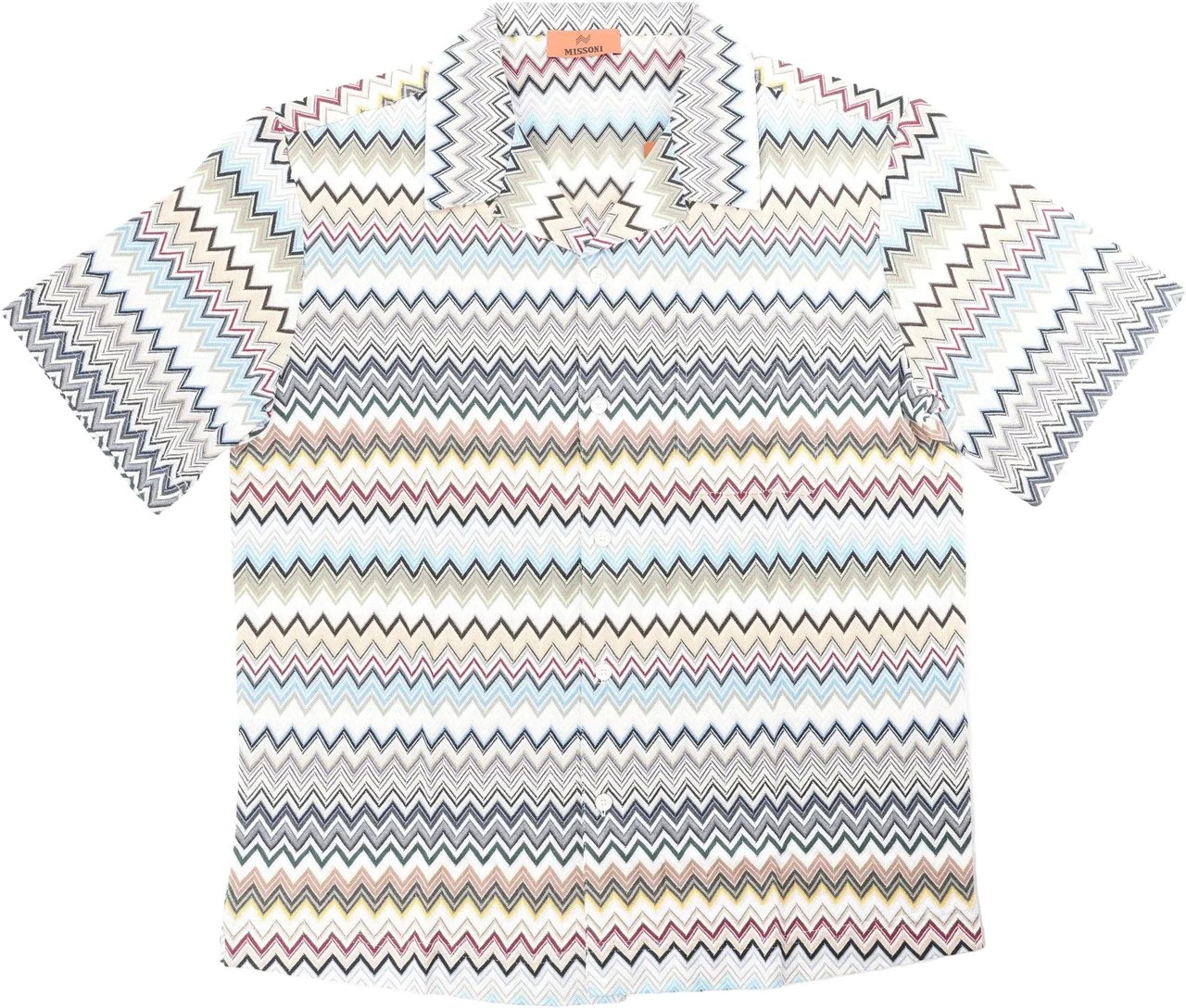 Missoni PATTERNED Short Sleeve Shirt in Gray x Multicolor, Size 48 IT Divers