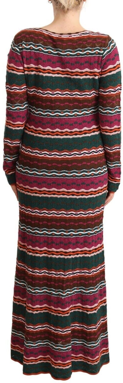 Missoni Multicolor Stripe Wool Knitted Maxi Sheath Dress Divers
