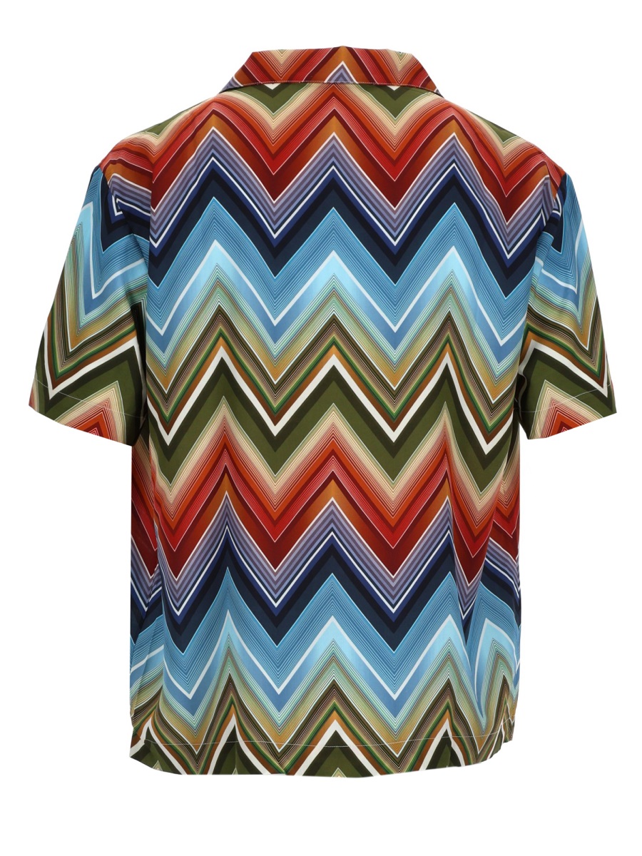 Missoni Multicolor Zigzag Pattern Relaxed Viscose Shirt Grijs