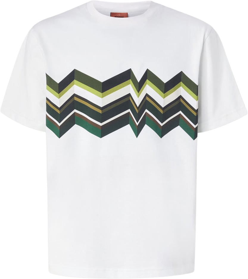 Missoni T-Shirts And Polos Wht Base/Green Tones Wit