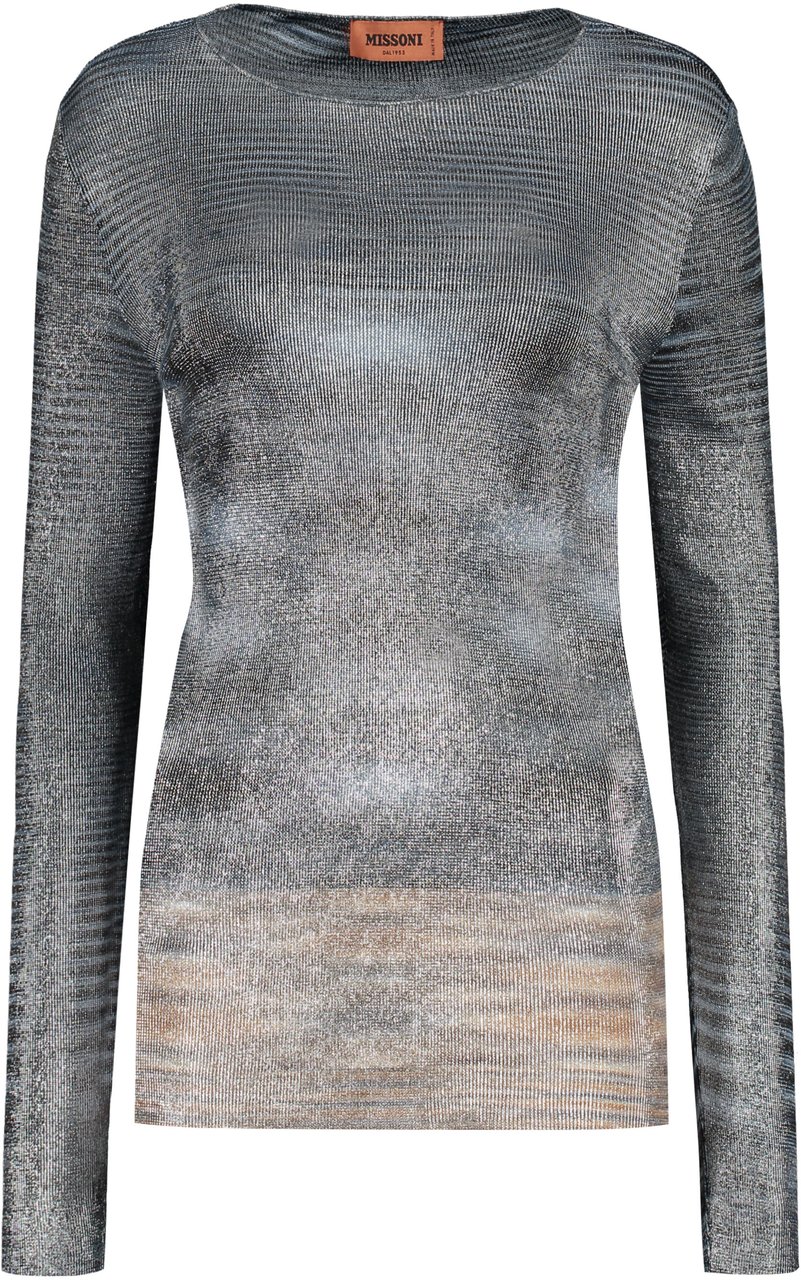 Missoni Knitted viscosa-blend top Blauw