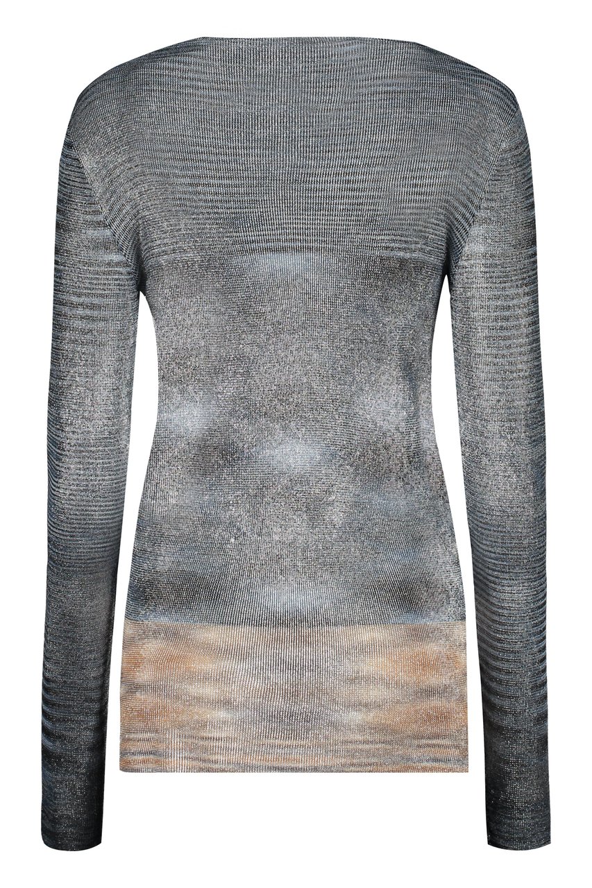 Missoni Knitted viscosa-blend top Blauw