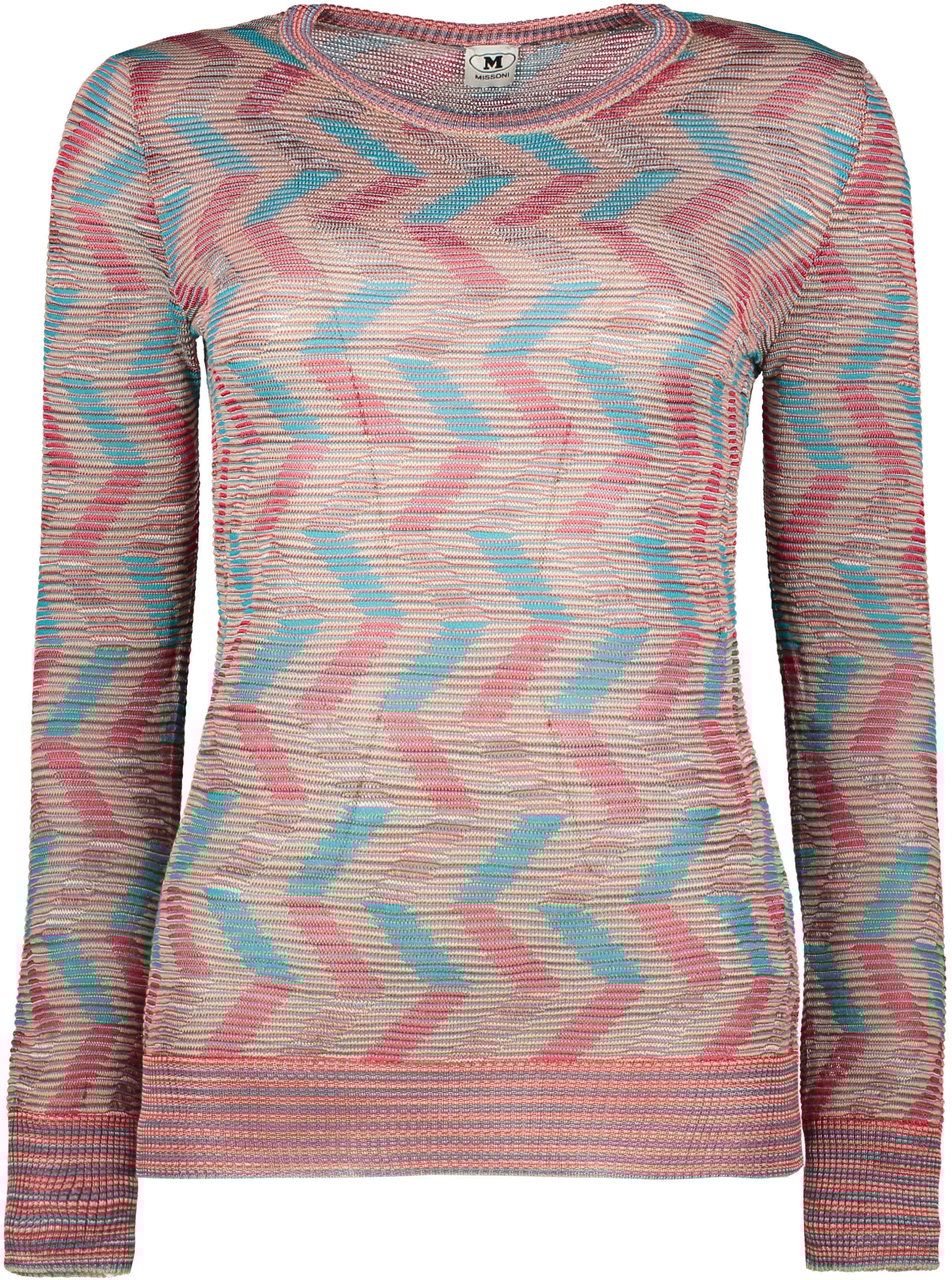 Missoni Long sleeve crew-neck sweater Beige