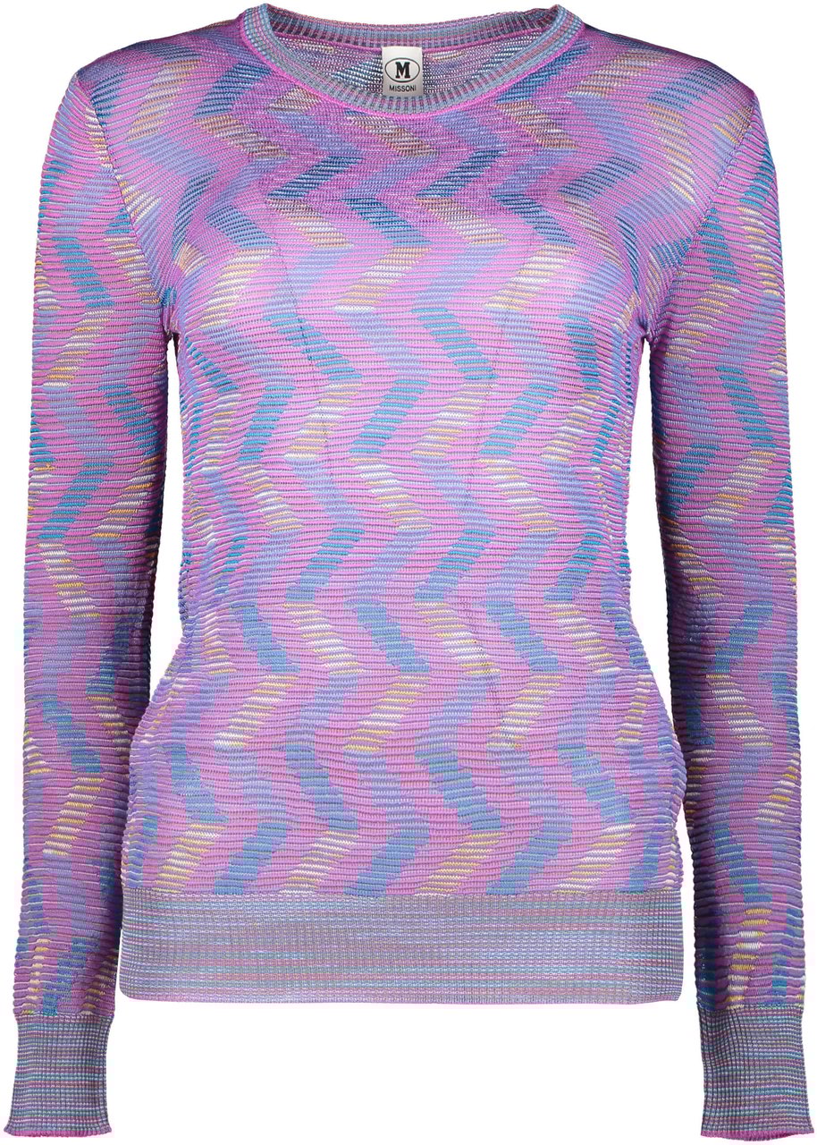 Missoni Long sleeve crew-neck sweater Blauw