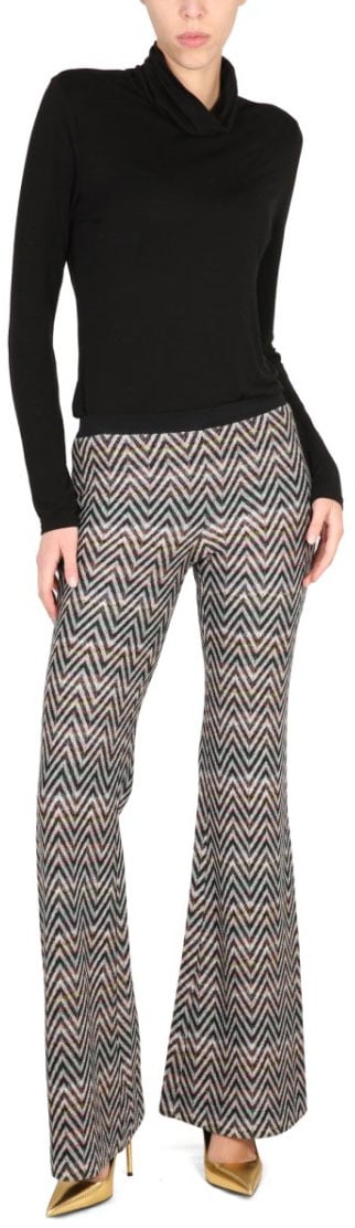 Missoni Flared Pants With Iconic Zigzag Design Grijs