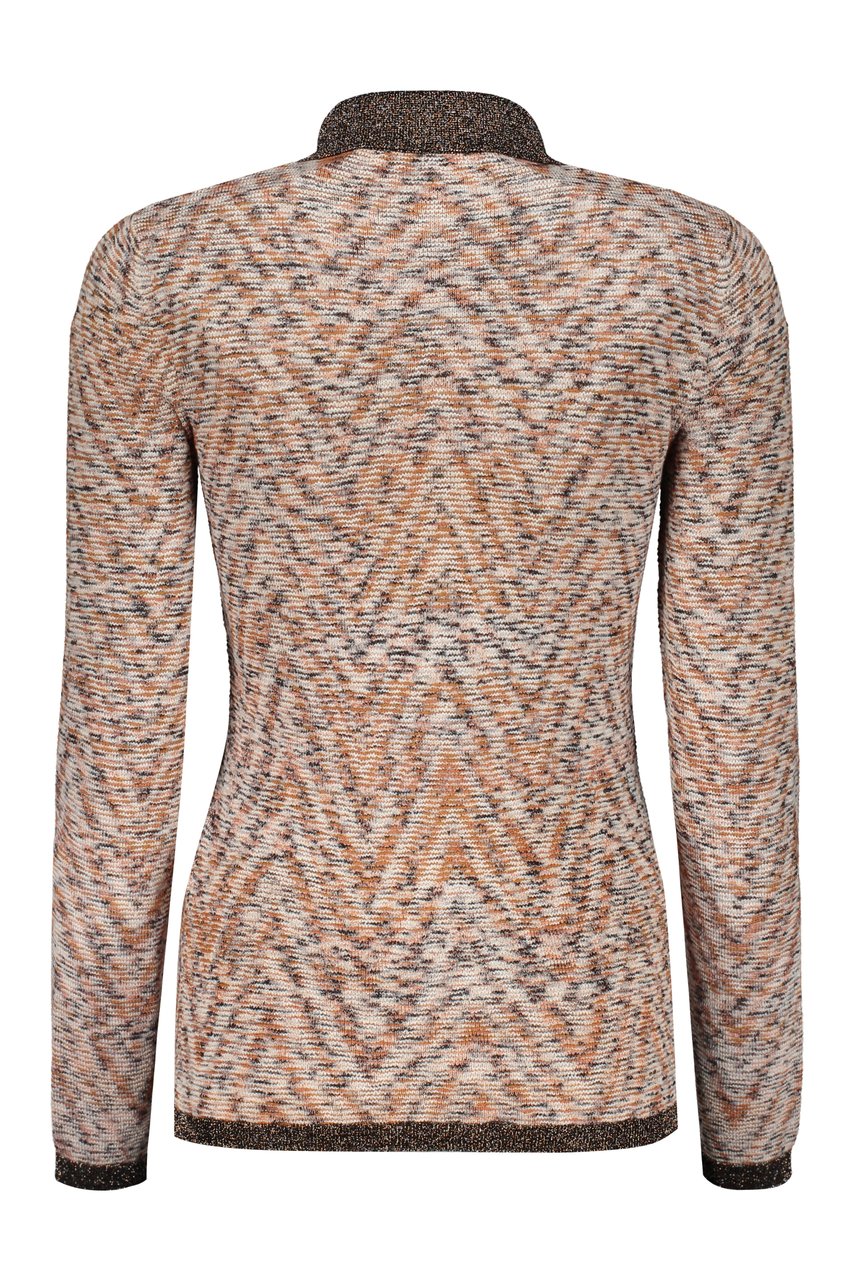 Missoni Knitted wool polo shirt Bruin