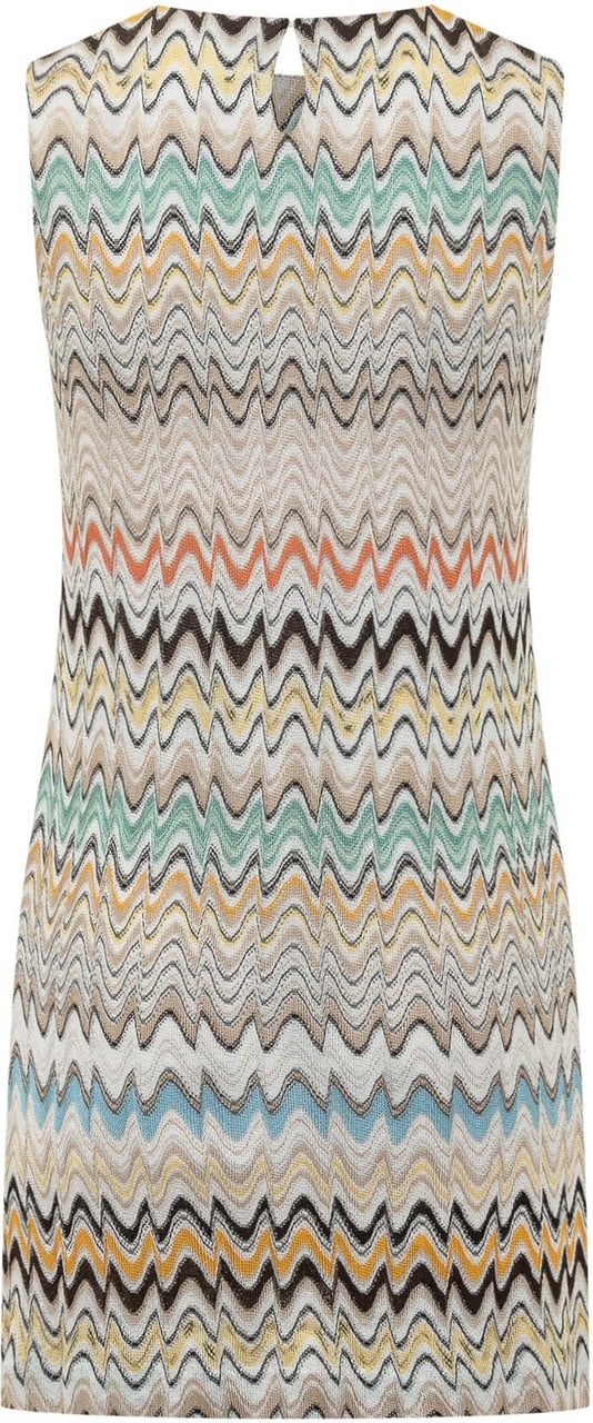 Missoni Abito Corto Senza Maniche con Motivo Chevron Divers