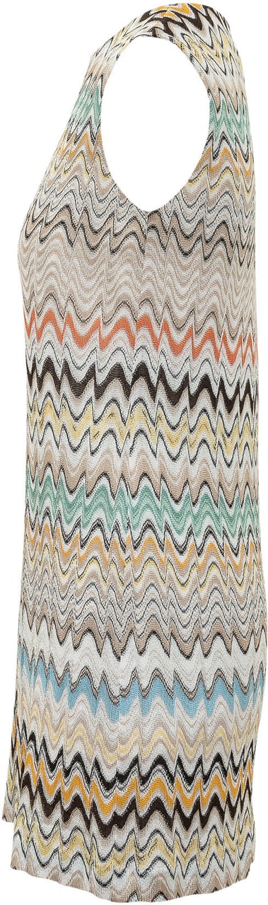 Missoni Abito Corto Senza Maniche con Motivo Chevron Divers