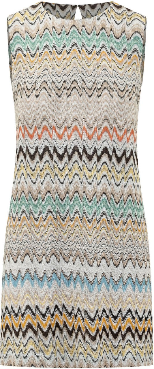 Missoni Abito Corto Senza Maniche con Motivo Chevron Divers