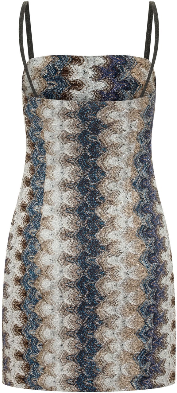 Missoni Abito Corto Senza Maniche con Spalline e Motivo Geometrico Divers