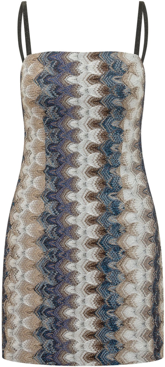 Missoni Abito Corto Senza Maniche con Spalline e Motivo Geometrico Divers