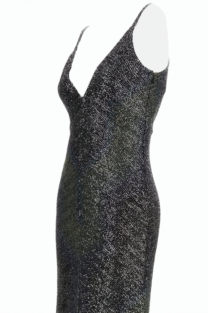 Missoni Multicolor Caperdoni Chevron Knit Maxi Dress Zwart